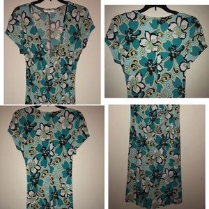 Beautiful Floral Short Sleeve Dress Size 8